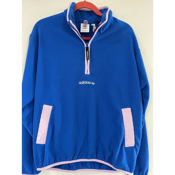Adidas Vintage Originals Adventure Fleece Half Zip Pullover Sweatshirt In Blue M - Picture 3 of 7
